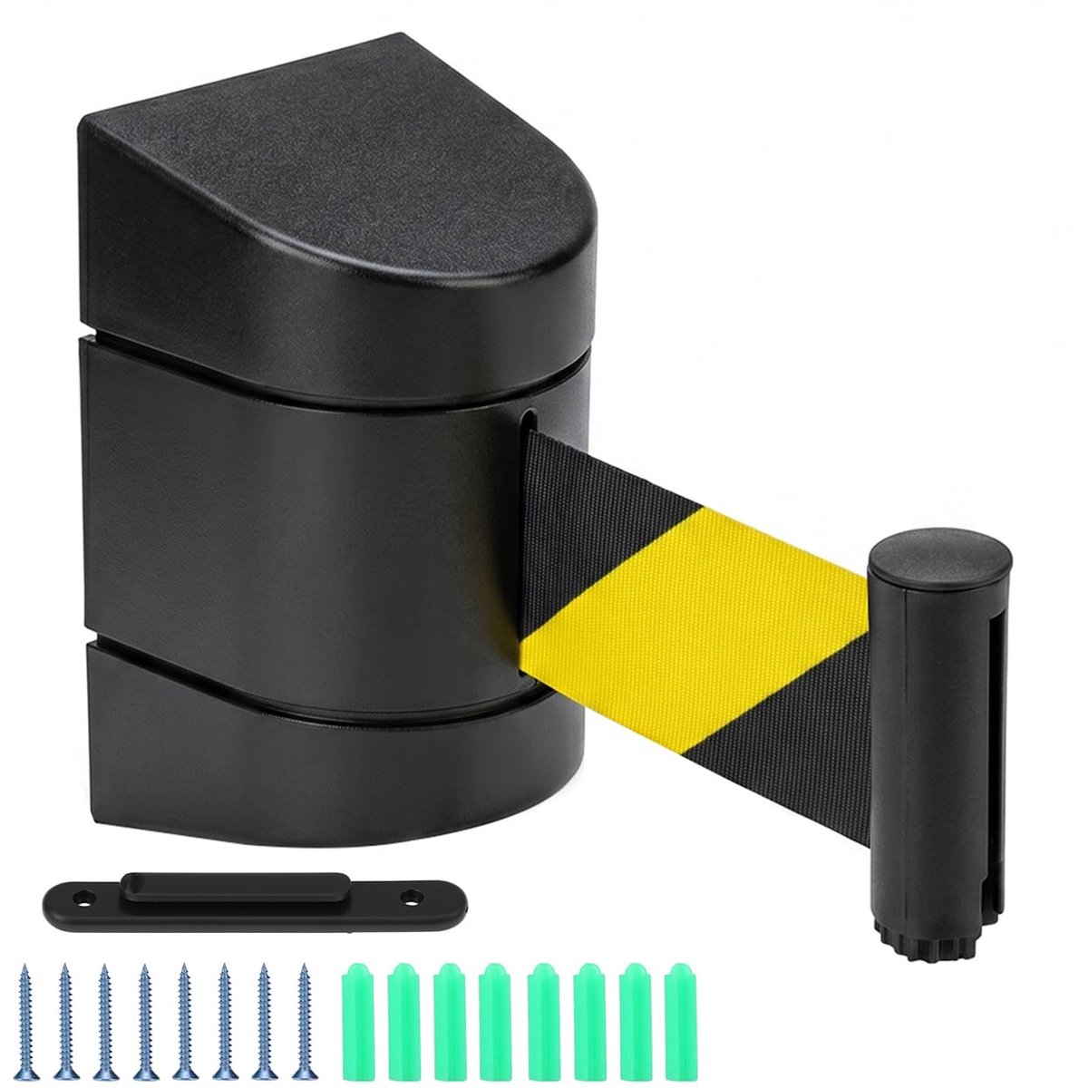 Dailygoods - Uittrekbare Hekje met Barrièreband - Zwart-Geel 3m