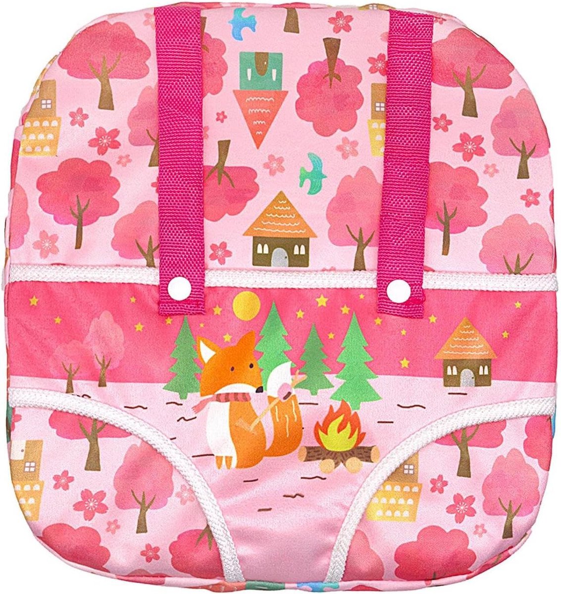 Draagzak Poppen - Speelgoedtas Kinderen - Poppen Dragen - Verstelbare Schouderbanden - 28 x 26 x 3 cm - Rode vos
