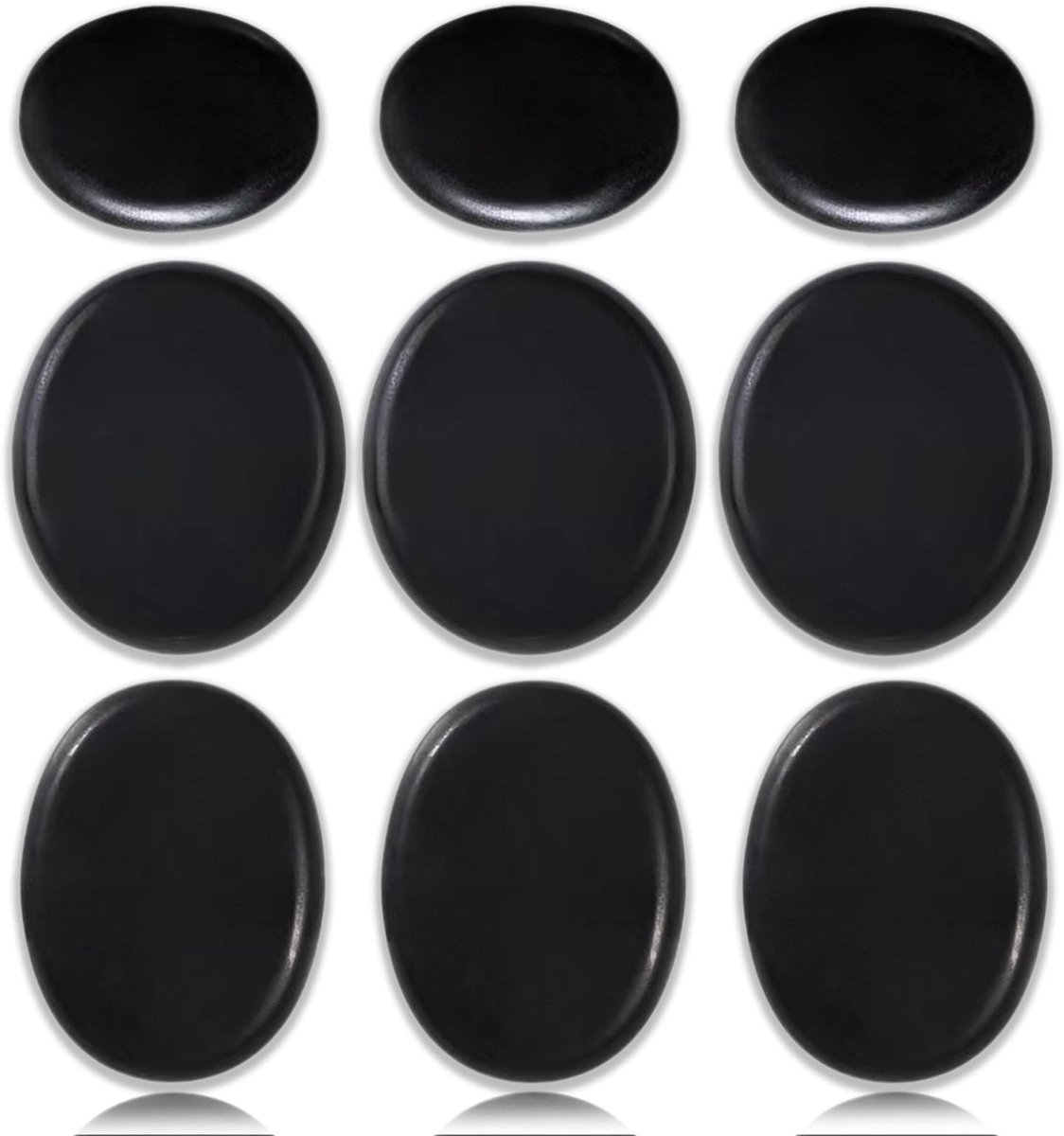Dailygoods - 9-delige Hot Stone Massage Set - Basalt Massagestenen voor Ontspanning en Therapie