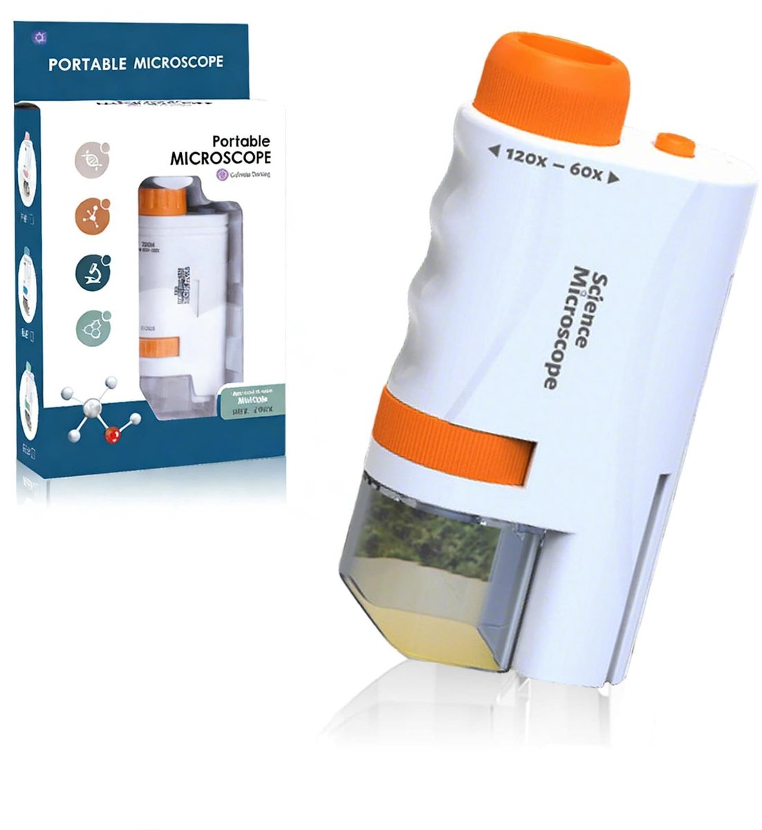 Dailygoods- Microscoop 80-200x - Draagbare Zakmicroscoop - LED Verlichting - Educatief Speelgoed - Hoogwaardige Materialen - Veilig in Gebruik