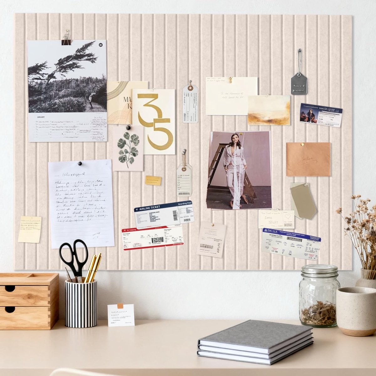 Dailygoods - Zelfklevend Vilt Pinbord 40 x 60 cm - Decoratief Memo Bord voor Thuis en Kantoor