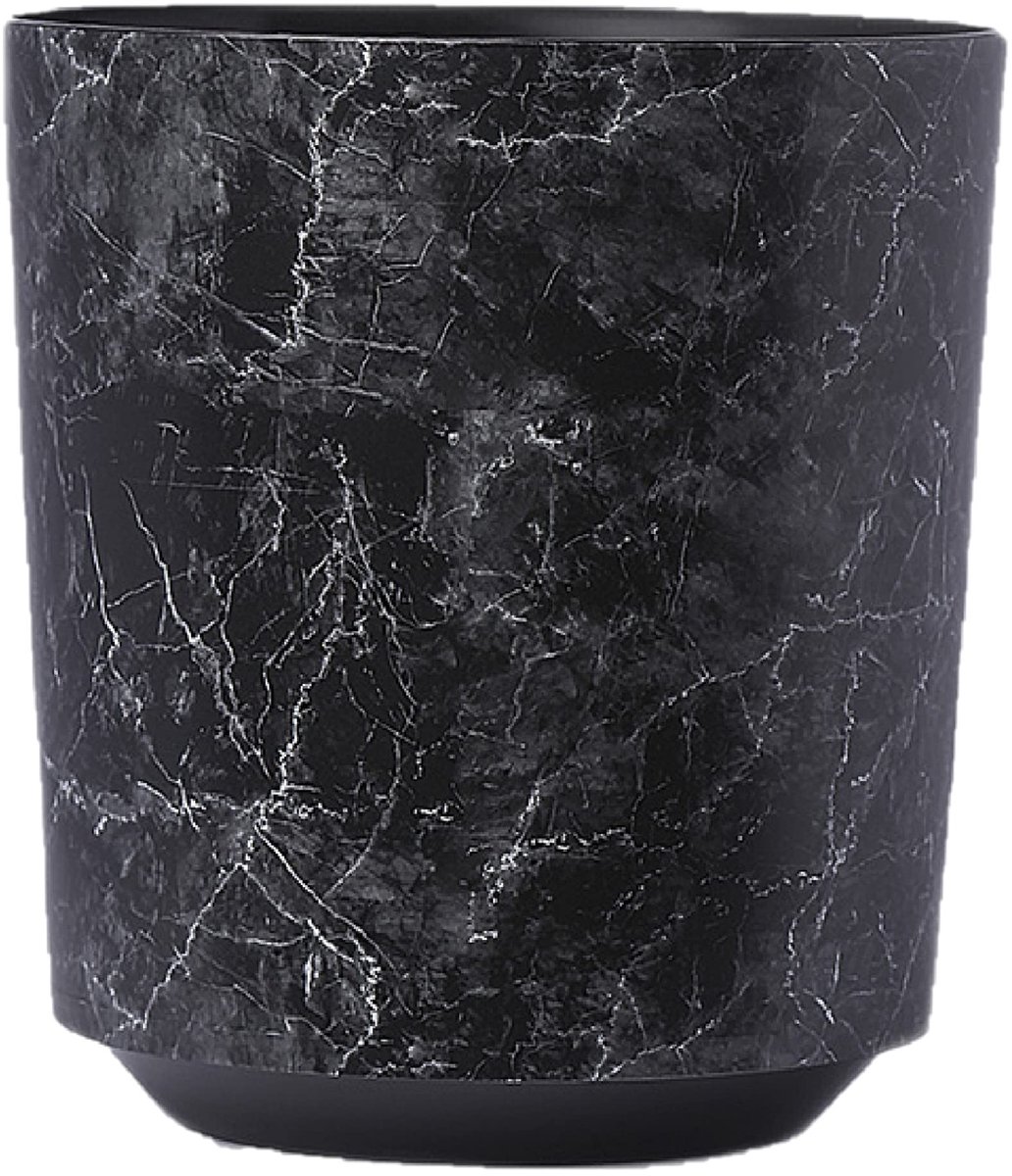 Dailygoods - Home Garden Ornaments Zwarte Marmeren Plant Pot Ø19.5 cm