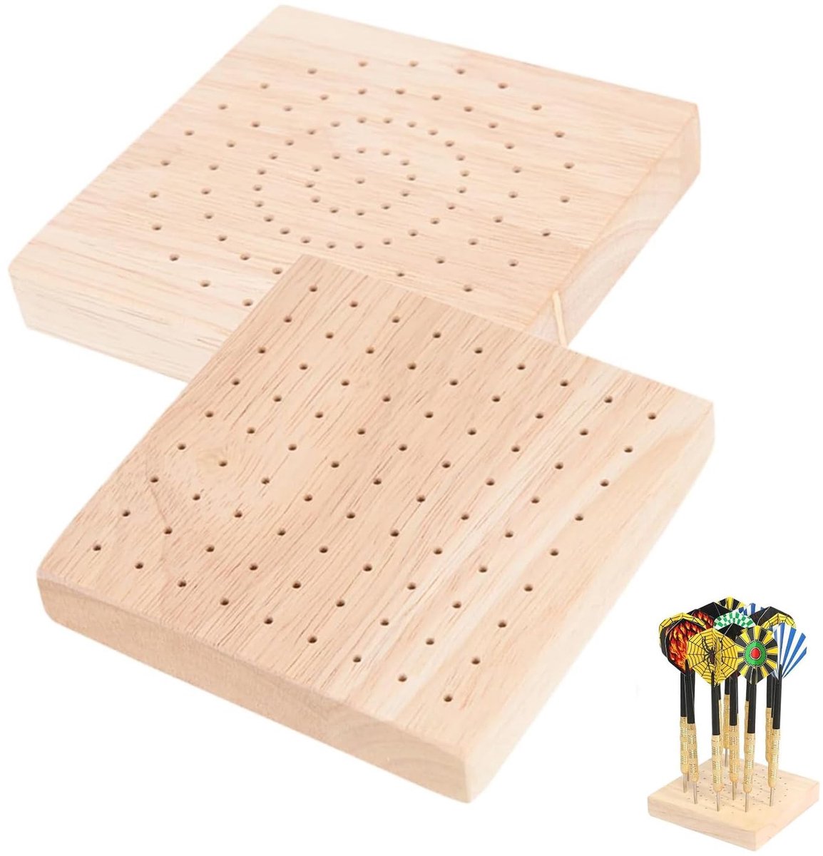 Dailygoods - 2 Stuks Dart Stand met Verschillende Gat Plaatsingen - Houten Opbergstandaard