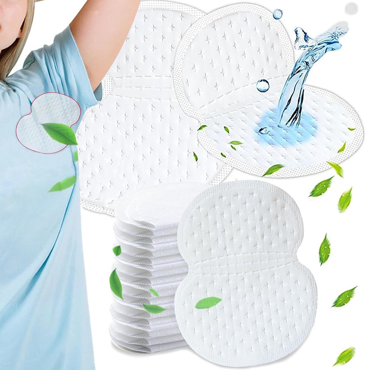 Dailygoods- Okselpads 100 Stuks - Zelfklevende Okselpads - Zweetpads - Hypoallergeen - Geurloze Okselpads - Perfecte Pasvorm 12x9,5 cm