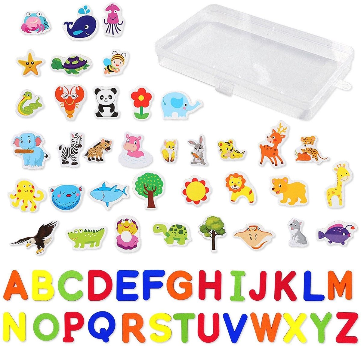 Dailygoods - 36 Dierenmagneten en 26 Alfabetmagneten - Creatieve Magneten voor Kinderen