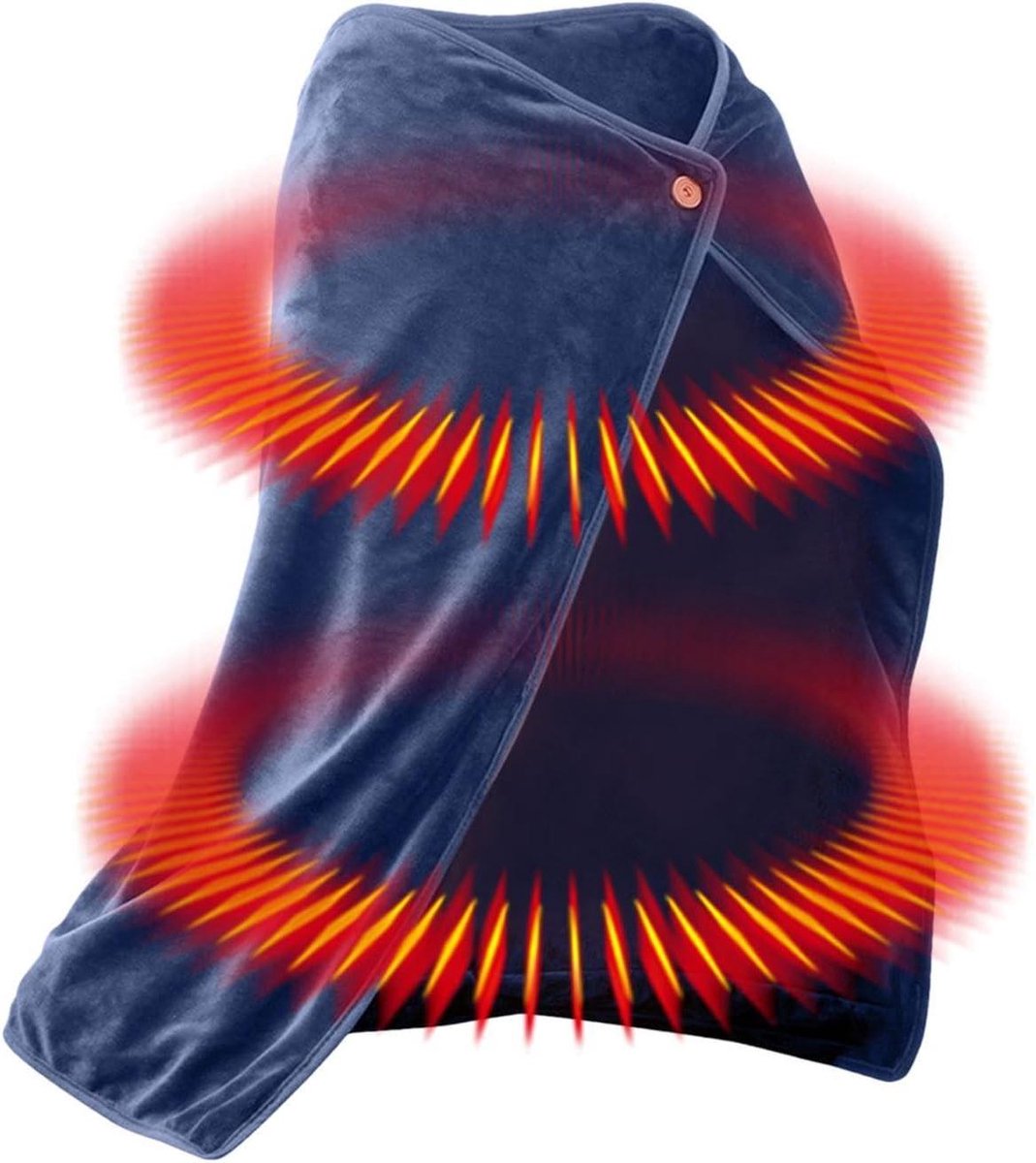 Verwarmde Plaid - Elektrische Deken - Warm Blijven - Afneembaar Ontwerp - 37.4 x 28 cm - Marineblauw