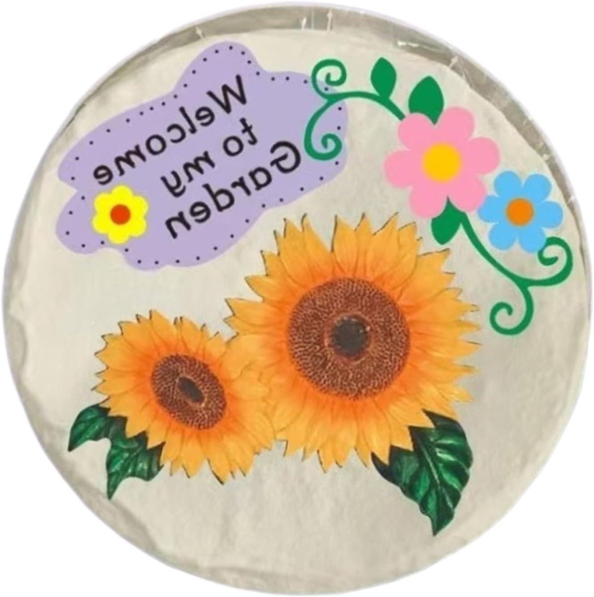 Ronde stapstenen - Tuinpad tegels - Looppaden aanleggen - Natuursteen uitstraling - 41 x 40 cm - Grijs