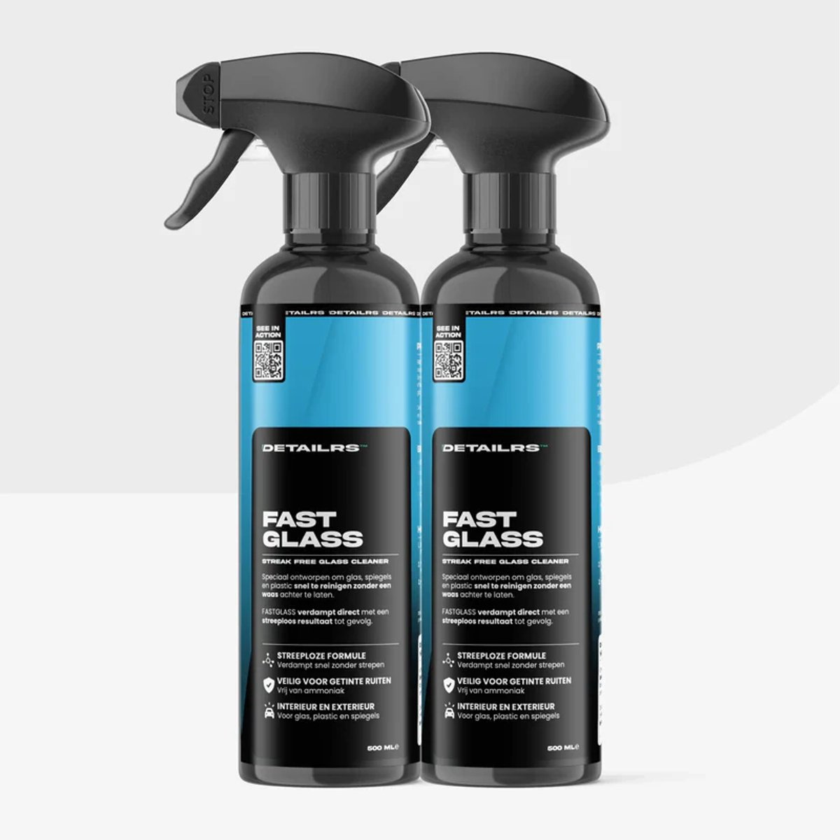 Detailrs Fast Glass Duo pack - Ruitenreiniger - Glasreiniger Auto - Window Cleaner - Interieur & Exterieur Streeploos
