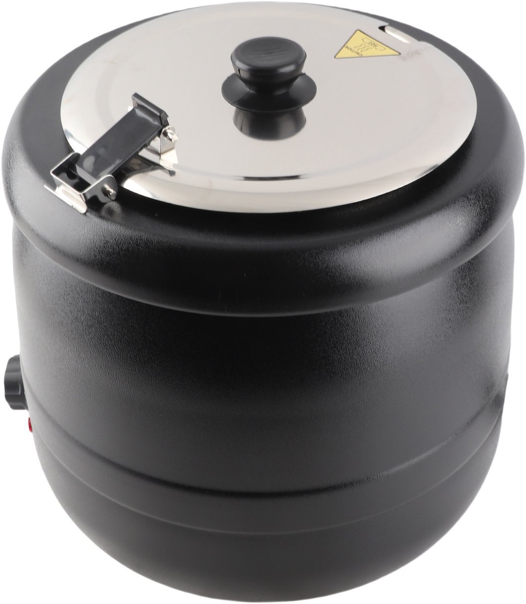 Soepketel 10L – RVS Soepverwarmer 400W – Instelbare Temperatuur 30-80°C – Voor Buffet en Horeca