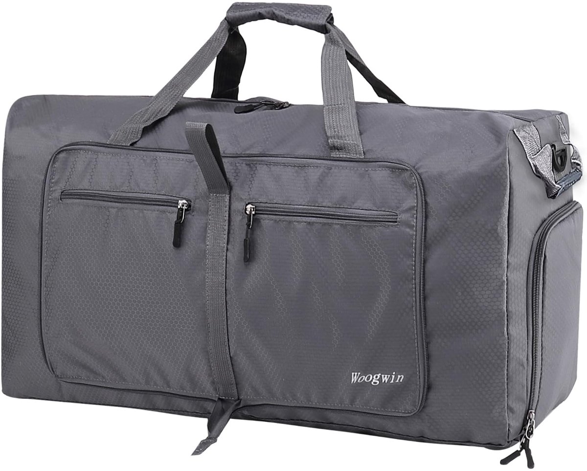 SnelShoppen - Grote Opvouwbare Reistas 60 L met Schoenenvak, Waterdichte Sporttas voor Heren en Dames, Ideaal voor Sport, Vakantie, Gym en Overnachtin