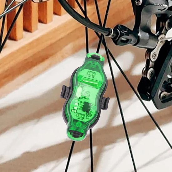 Fiets Spaakverlichting - Wielverlichting Fiets - Veilig Fietsen - Slimme Bewegingssensor - 6 x 5 x 2 cm - Groen — afbeelding 3