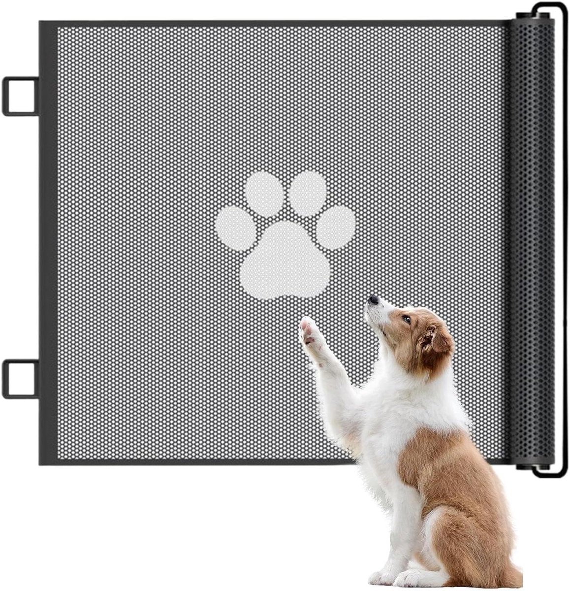 Babyhekje Gaas - Hek voor Honden - Veiligheid Kinderen - Uitbreidbaar Ontwerp - 110 x 78 cm - Grijs