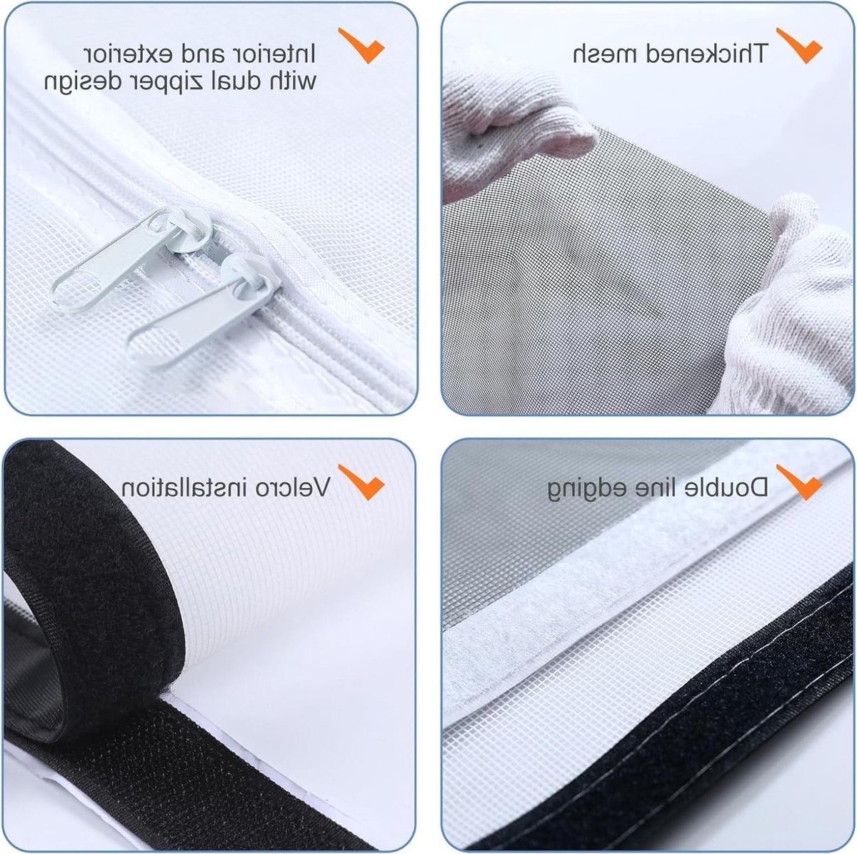 Kattenhordeur - Huisdierdeur Gordijn - Binnenkatten Beveiligen - Versterkt Gaas - 90x210cm - Zwart