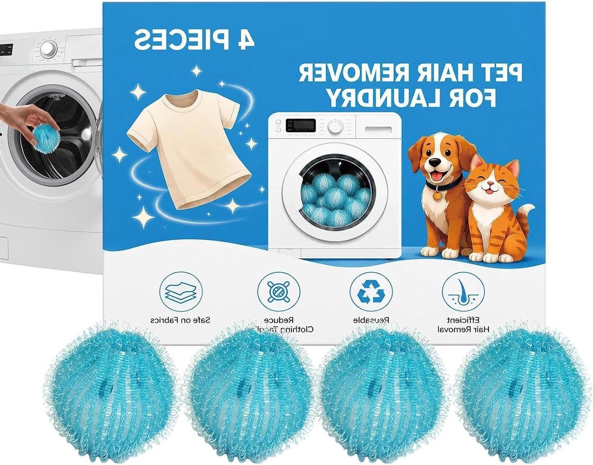 Huisdierhaar Verwijderaar - Pluisverwijderaar Reinigingsballen - Kleding Reinigen - Zelfopvangende Harenvanger - 4 Stuks - Niet gespecificeerd