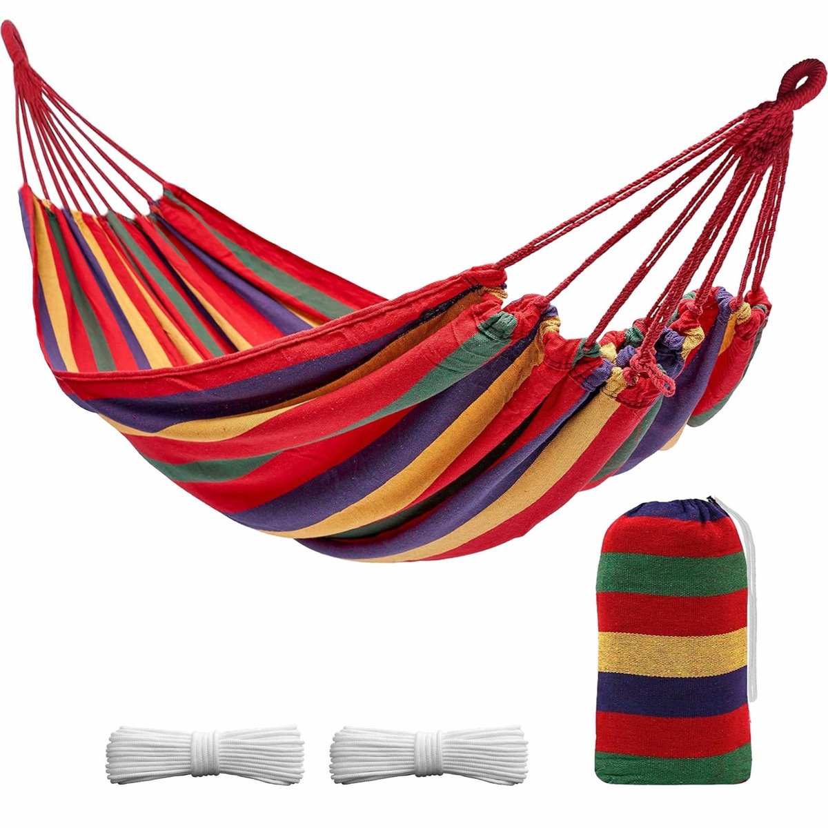 Dailygoods - Outdoor Camping Hangmat - Ademend met 200 kg Draagvermogen en Bevestigingsset
