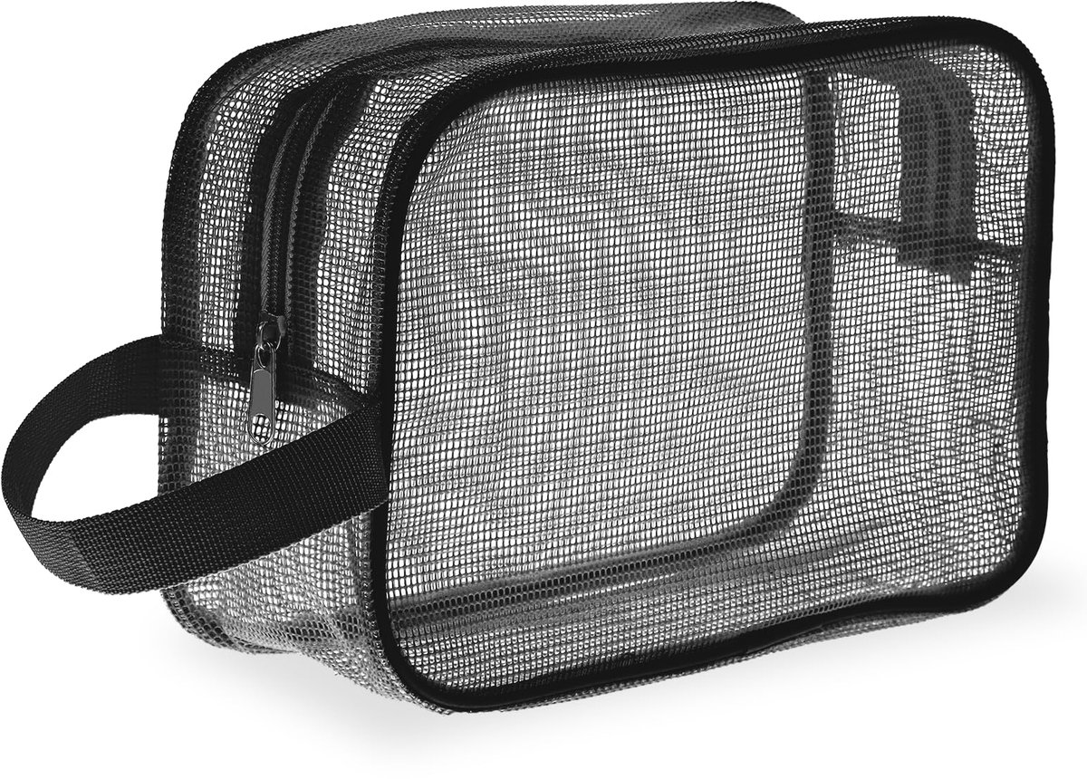 Dailygoods - Mesh Douche Caddy - Toilettas en Organizer voor Badkamer (M) - Zwart
