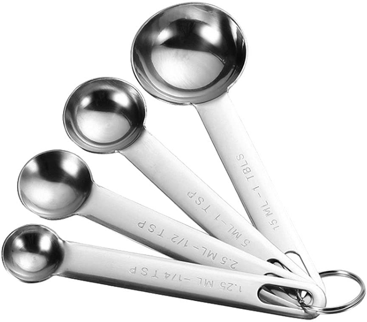 Dailygoods - 4-delige Maatlepels Set - Voor Nauwkeurig Afmeten van Poeders en Vloeistoffen