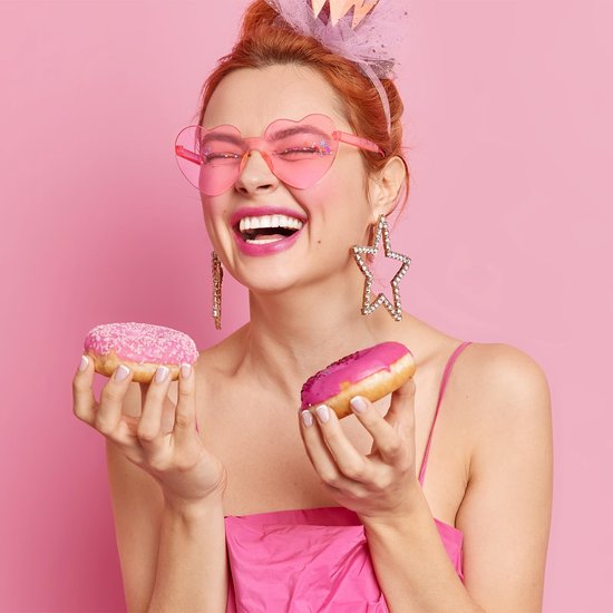 10 Stks Roze Hart Bril Randloze Hart Zonnebril Gekleurde Liefde Party Bril Multipack Transparante Kleurrijke Mode Funky Eyewear voor Vrouwen Mannen — afbeelding 5