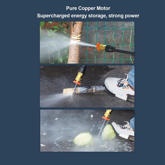 Draadloze Hogedrukreiniger - Draagbare Power Washer - Buitenreiniging - Zelfaanzuigfunctie - 900 PSI - Zwart — afbeelding 4
