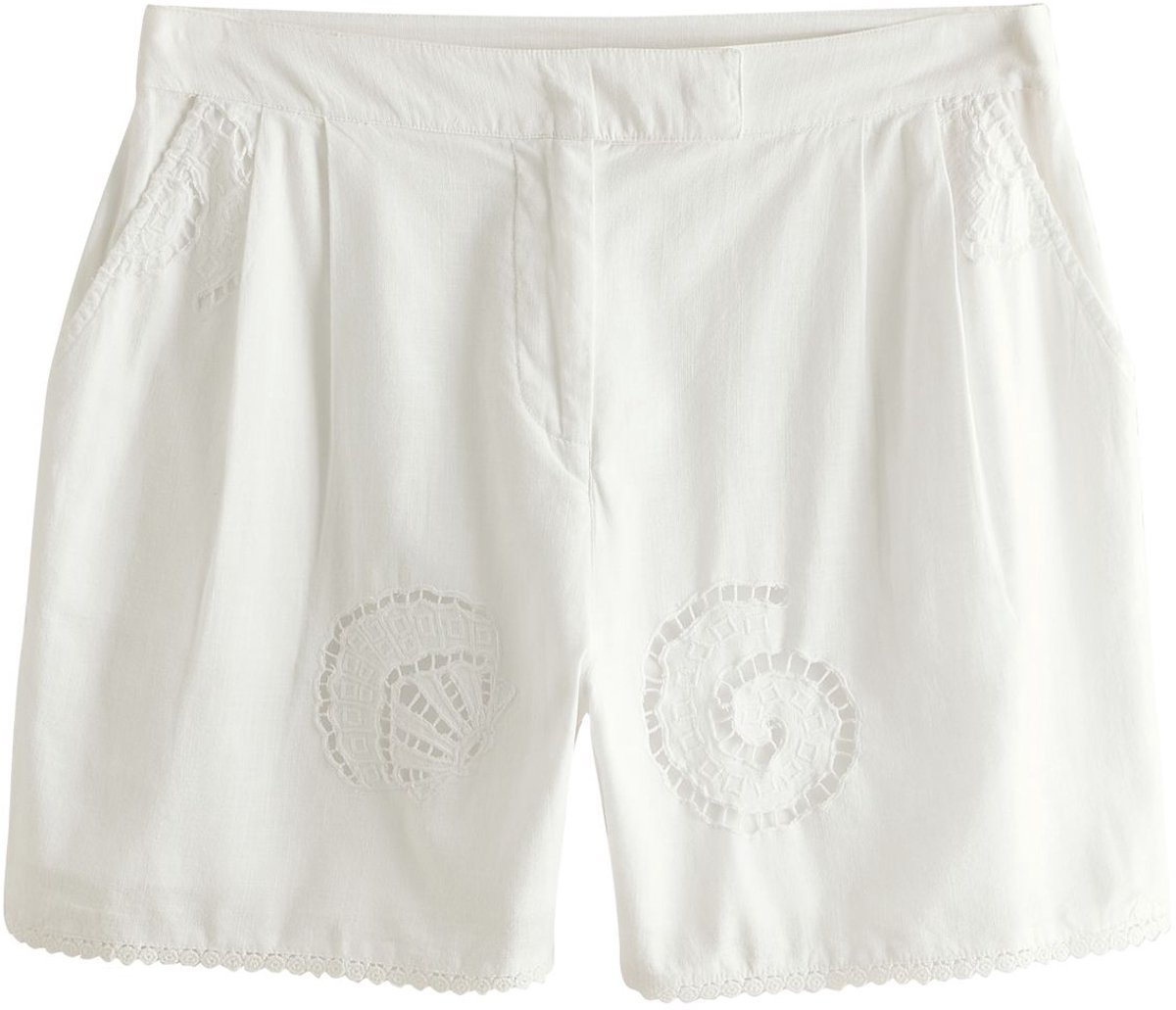 Next - Dames - Broderie shell-short - Wit