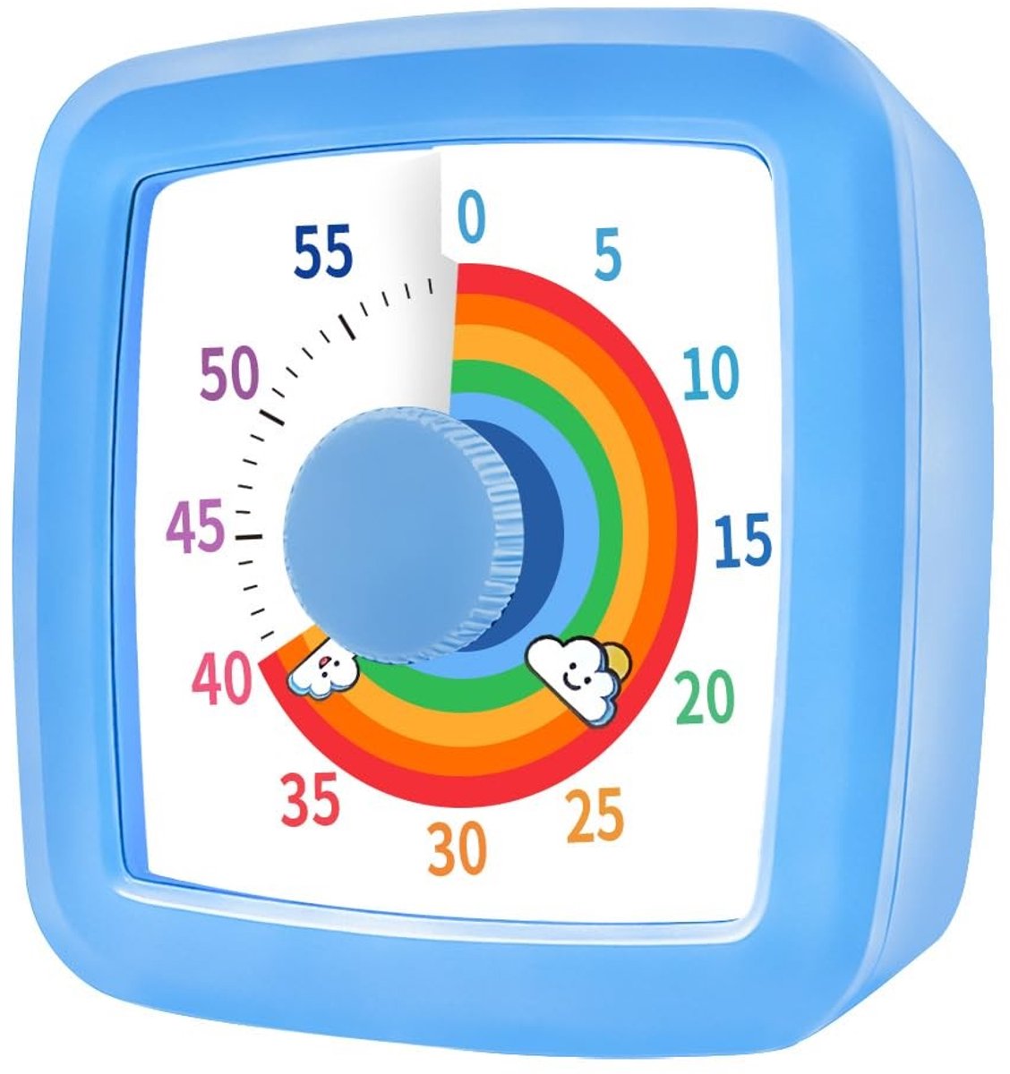 Dailygoods- Visuele Timer 60 Minuten - Regenboog Countdown Timer - Tijdmanagement Tool - Voor Kinderen/Volwassenen - Klaslokaal/Huis/Kantoor - Ideaal voor School