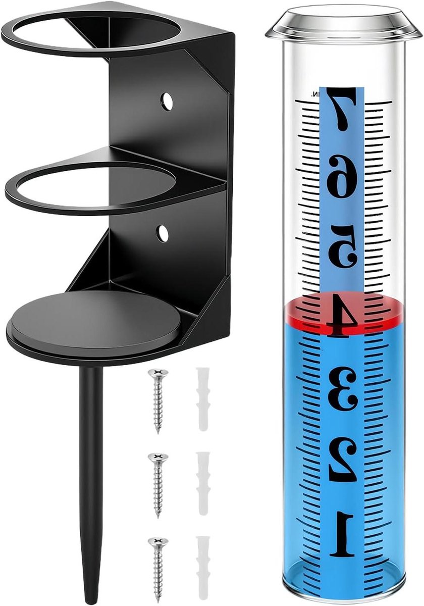 Regenmeter Tuin - Neerslagmeter Buiten - Waterbeheer Tuin - Vorstbestendige Buis - 25 x 10 x 10 cm - Transparant