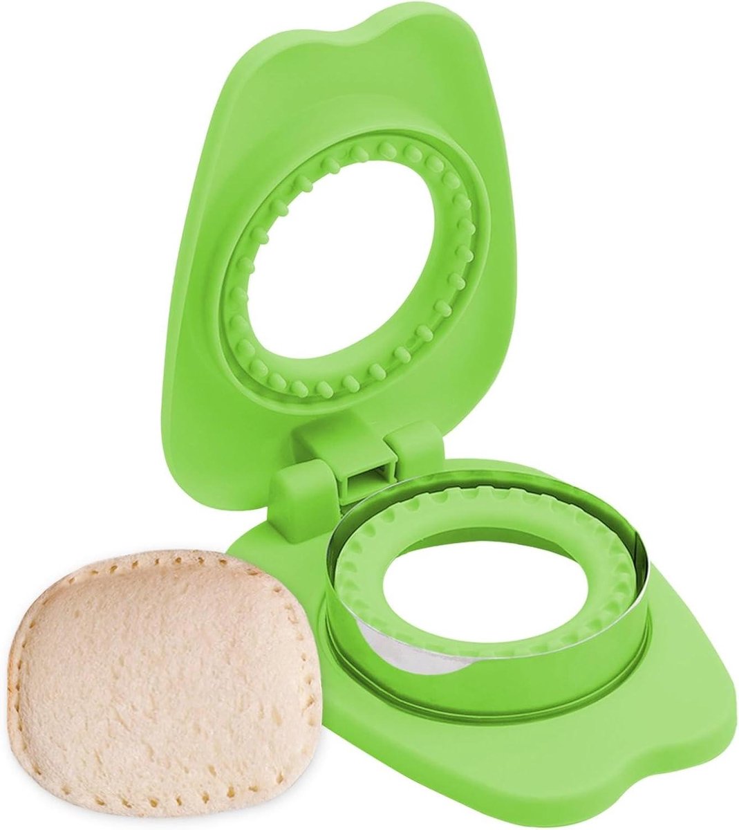Sandwich Snijder en Sealer - Sandwichvorm - Ontbijt Maken - Beschermt Handen - 16.2 x 12.5 x 4.5 cm - Groen