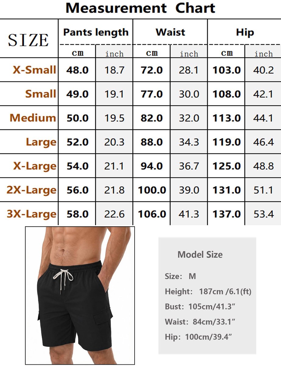 SnelShoppen - Cargoshorts voor heren met trekkoord, rechte snit, duurzaam katoen, meerdere zakken, veelzijdig voor dagelijks gebruik, vrije tijd, zome