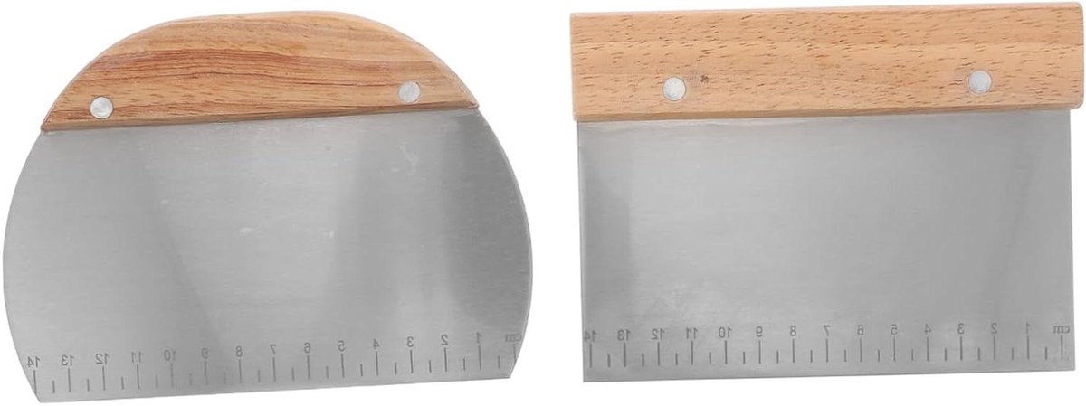 Roestvrijstalen Deegschrapers - Deegsnijders Bakken - Brood Bakken - Ingebouwde Maatverdeling - 16.1X11.5CM - Zilver