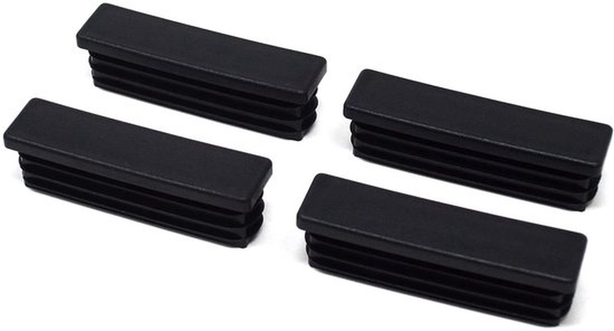 aladdien - vierkante buisstoppen - lamellenstoppen - eenvoudig te monteren - zwart - wanddikte 1-2 mm - geschikt voor vierkante buizen - 4 stuks