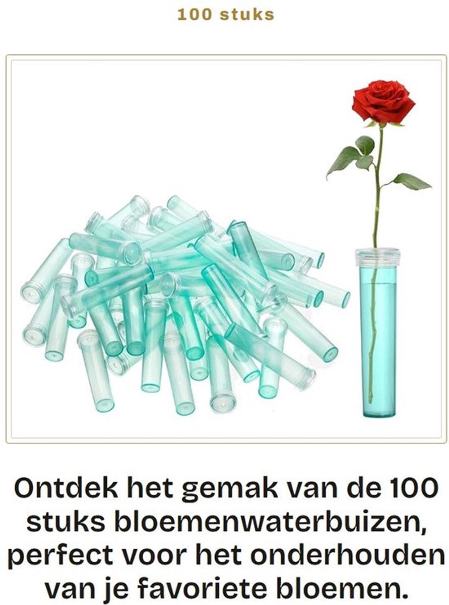 100 stuks bloemen waterbuizen - doorzichtige plastic waterflesjes - met rubberen deksels - ideaal voor bloemen - 2,8 inch - perfect voor...