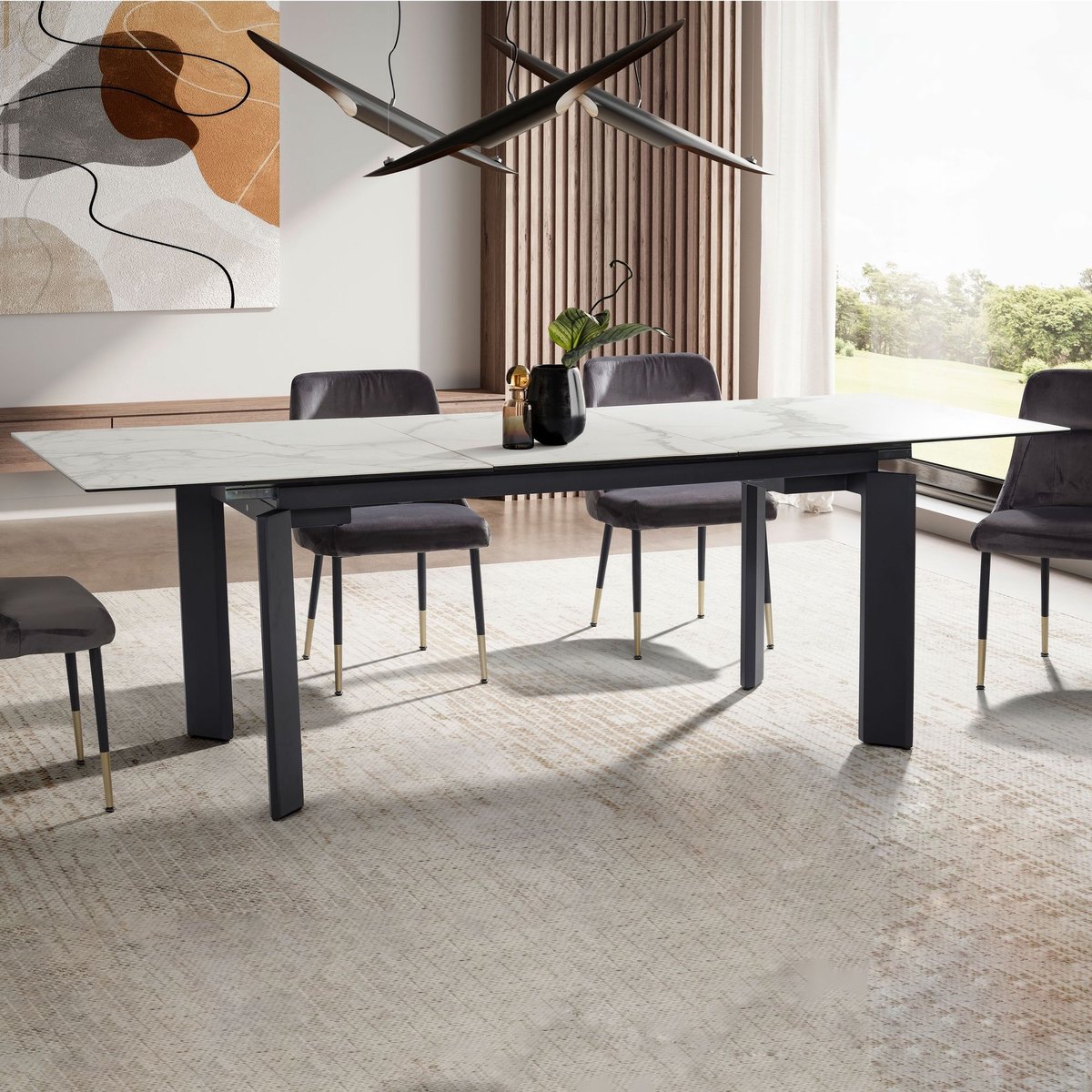 Eettafel wit glaskeramiek 180 cm breed - WL7.151