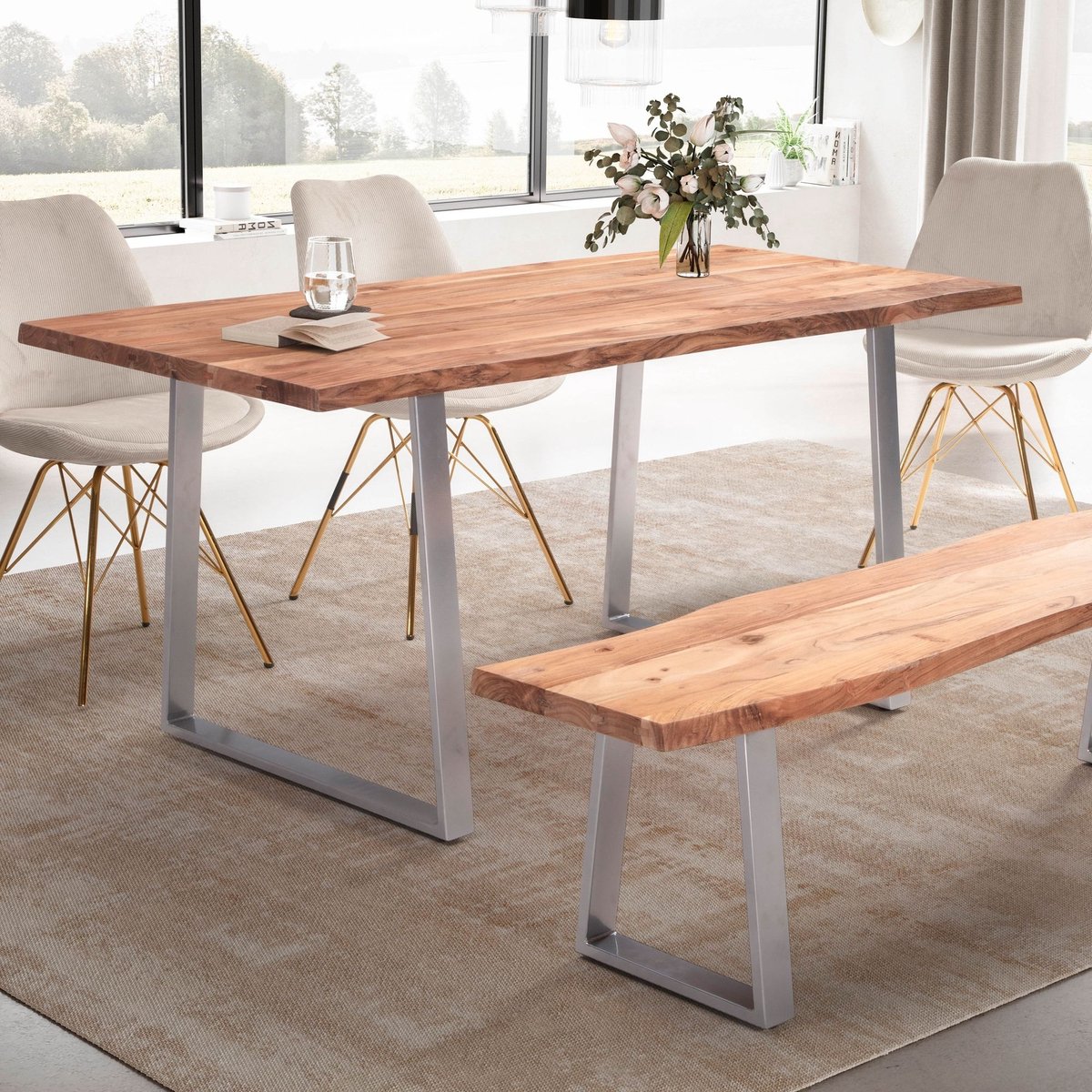 Eettafel acaciahout 160x80 cm WL7.248