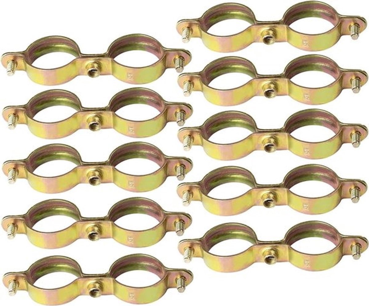 Klemmen Set voor Wandmontage van Koperen Buis - Dubbele Bevestiging Ø28mm - Sanitaire Verwarming - Staal