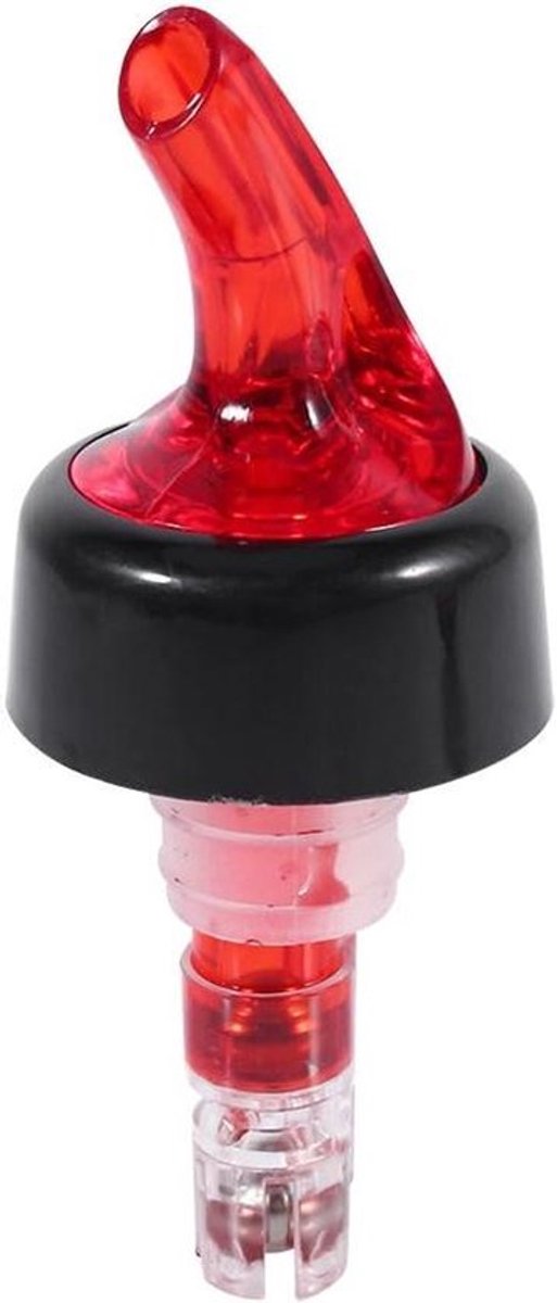Handige 35 ml Plastic Schenktuit voor Geesten en Wijnflessen - Cocktail Dispenser - Transparant Rood