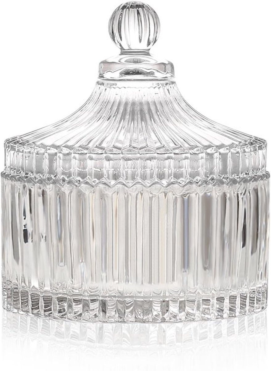 Sieradenopberger - Glazen Potjes Met Deksel - Esthetisch Ontwerp - Medium En Klein - Decoratieve Accessoires - Geschikt Voor Sieraden - Tran