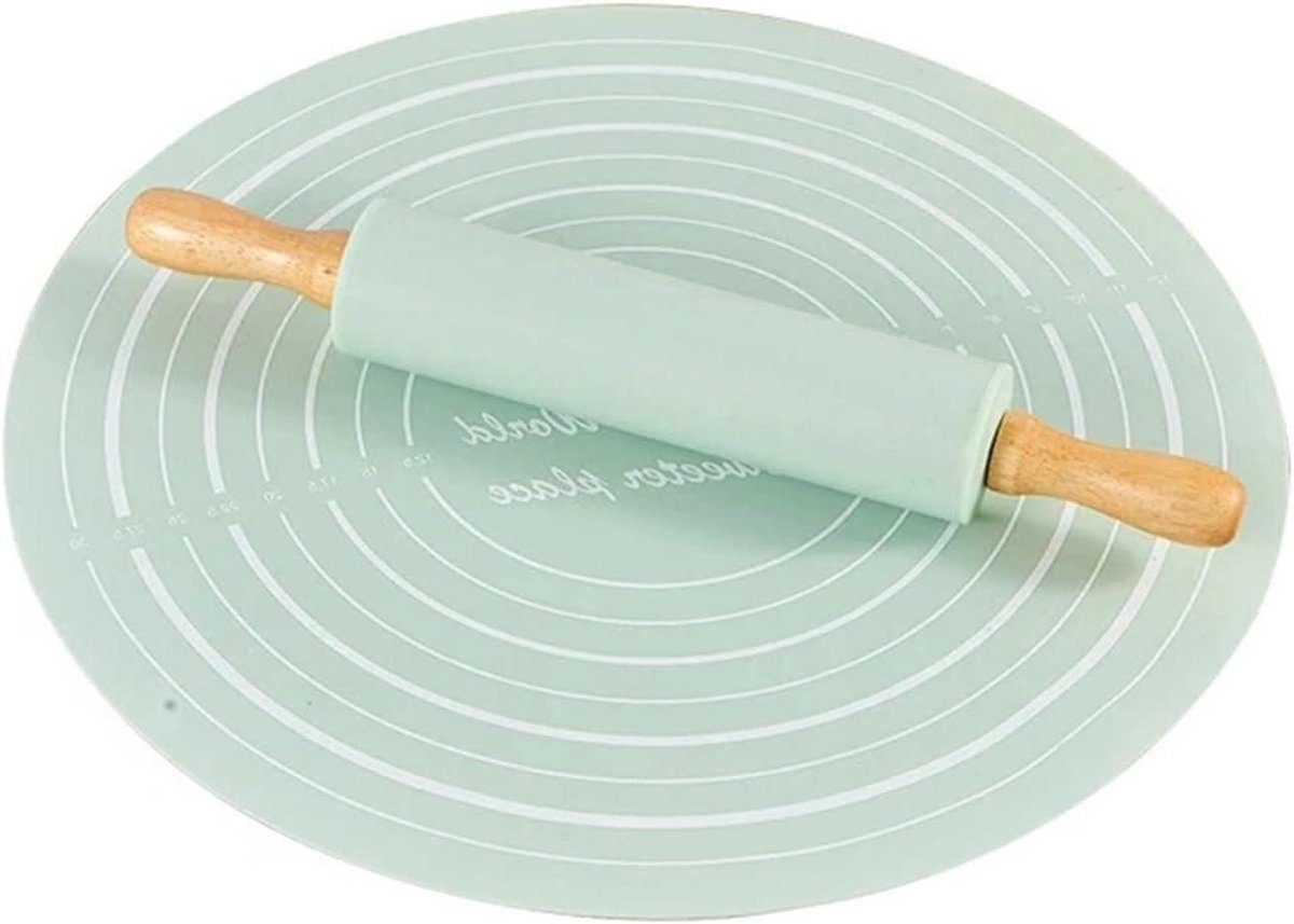 Bakset met deegroller - Bakmat deegkussen - Deeg bereiden - Antiaanbaklaag - 335 x 335 cm - Niet gespecificeerd