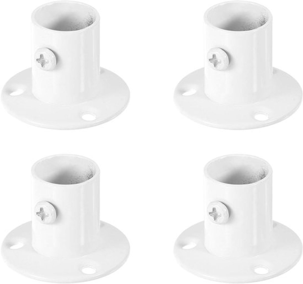 Set van 4 flens stanghouders van roestvrij staal voor kledingstang - wandhouder voor douch