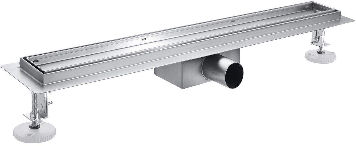 Aloni douchegoot, met Tegelrooster, 70 cm – Geborsteld RVS
