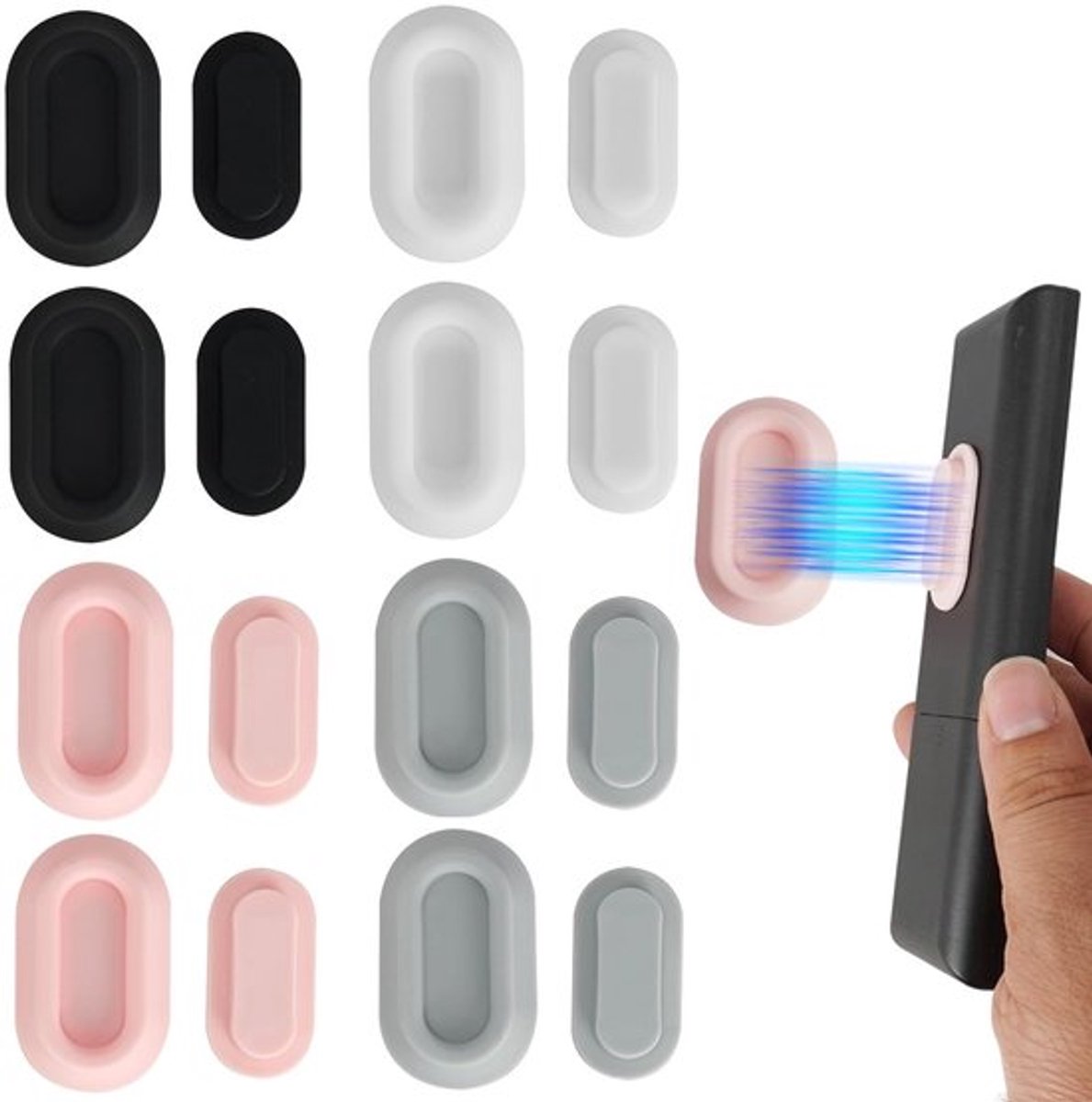 - Magnetische Afstandsbedieningshouder - Organisatie - Verbeterde Siliconenlijm - Kleur: Zwart, Wit, Grijs, Roze - Geschikt voor TV, Ventilator..