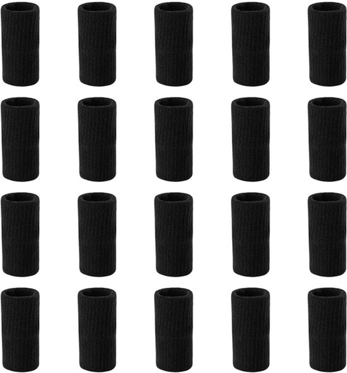 Vingerbeschermers - Ondersteunende Vingerbandages - Zwart - Compressie - Sport Elastisch - Geschikt voor Basketbal en Volleybal - 20 Stuks