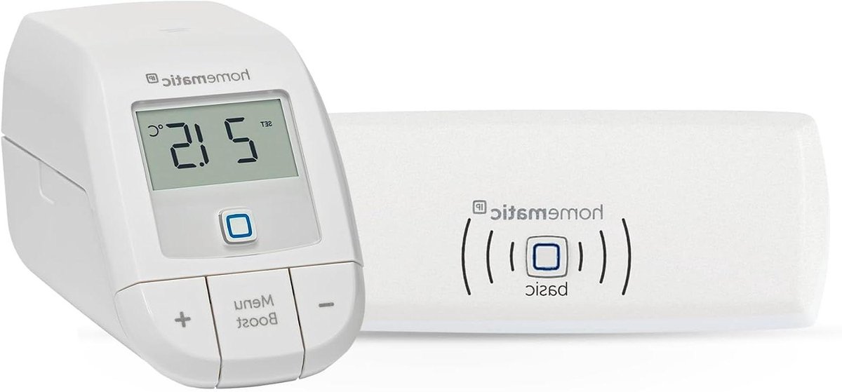 Radiatorthermostaat Starterset - Slimme thermostaat Verwarmingsregeling - Energie Besparen - App en Spraakbesturing - 10.2 x 5.7 x 6.8 cm