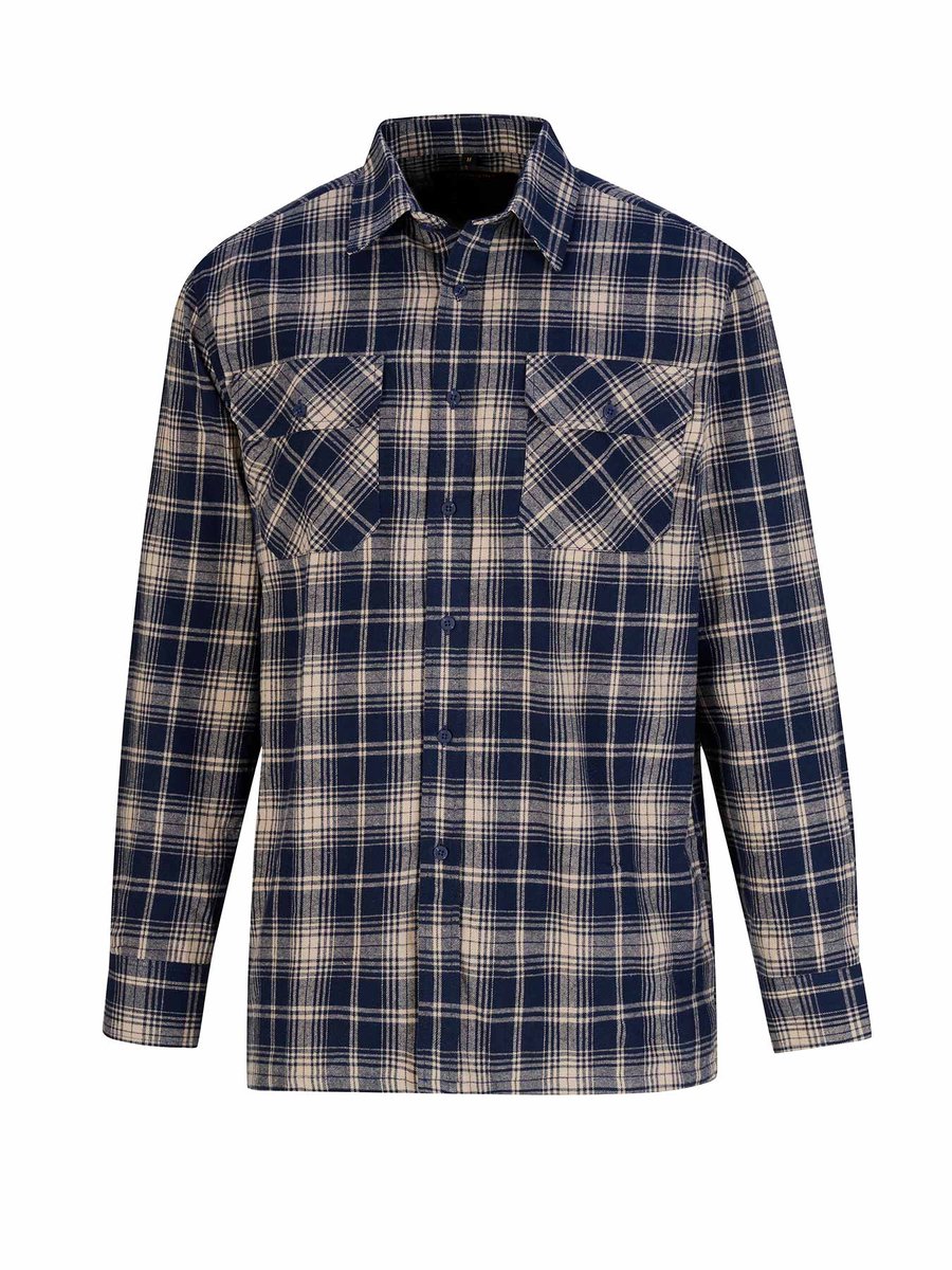 STØRVIK Dawson Flanellen Overhemd - Katoen - Heren - Maat 3XL- Donkerblauw Ruit