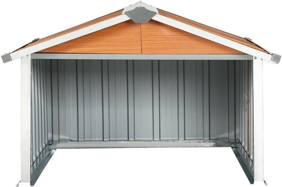 Robotmaaier Garage - Opbergbox Maaier - Bescherming Tuinmachine - Gegalvaniseerd Staal - 92x97x63 cm - Bruin — afbeelding 3