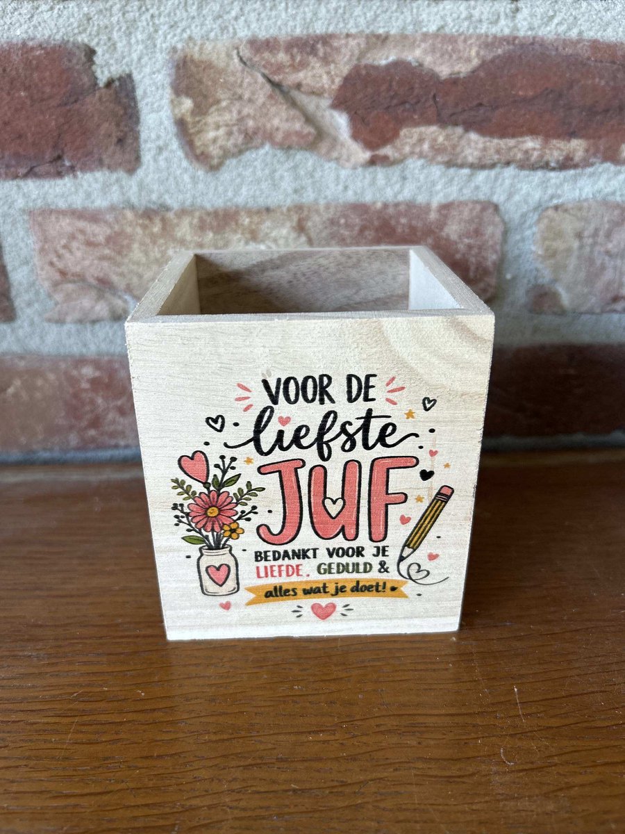 Creaties van hier - pennenbakje juf - einde schooljaar - bedankt