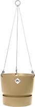 Elho Greenville Hangschaal 24 - Hangpot voor Buiten - 100% Gerecycled Plastic - Ø 23.5 x H 20.5 cm - Goudkleurig zand