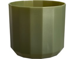 Elho Facet Rond 19cm - Bloempot voor Binnen - 100% Gerecycled Plastic - Ø 18.6 x H 16.7 cm - Bos groen