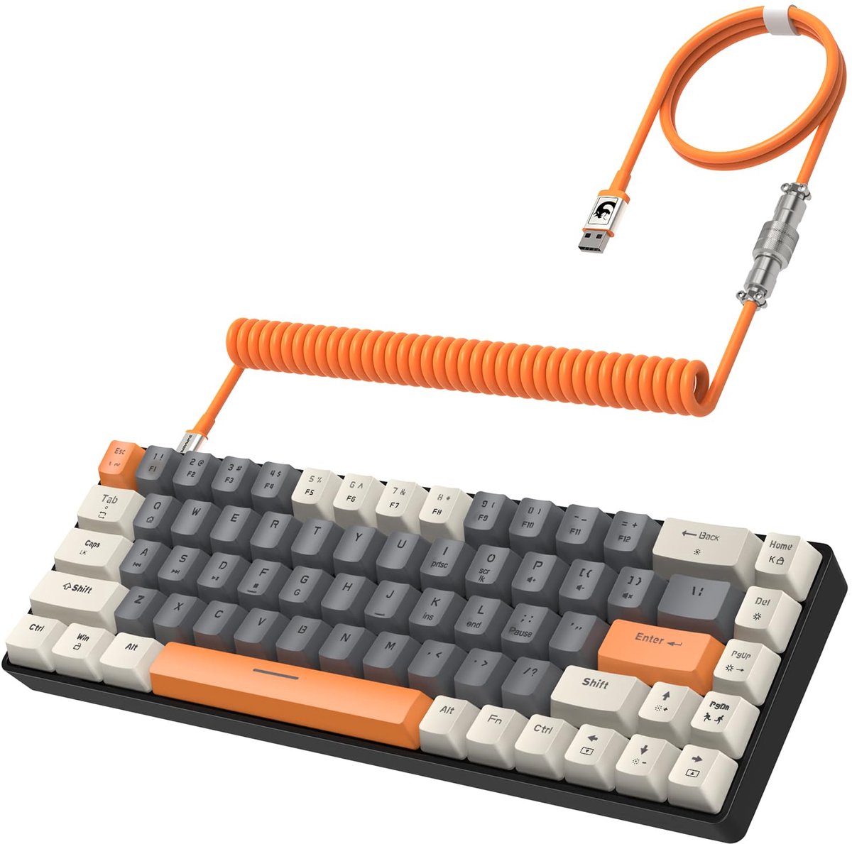 SnelShoppen - YINDIAO T8 60% Mechanisch Gamingtoetsenbord TKL met 68 Toetsen, Bruine Schakelaars, 18 RGB-achtergrondverlichting, Anti-ghosting, Pro US