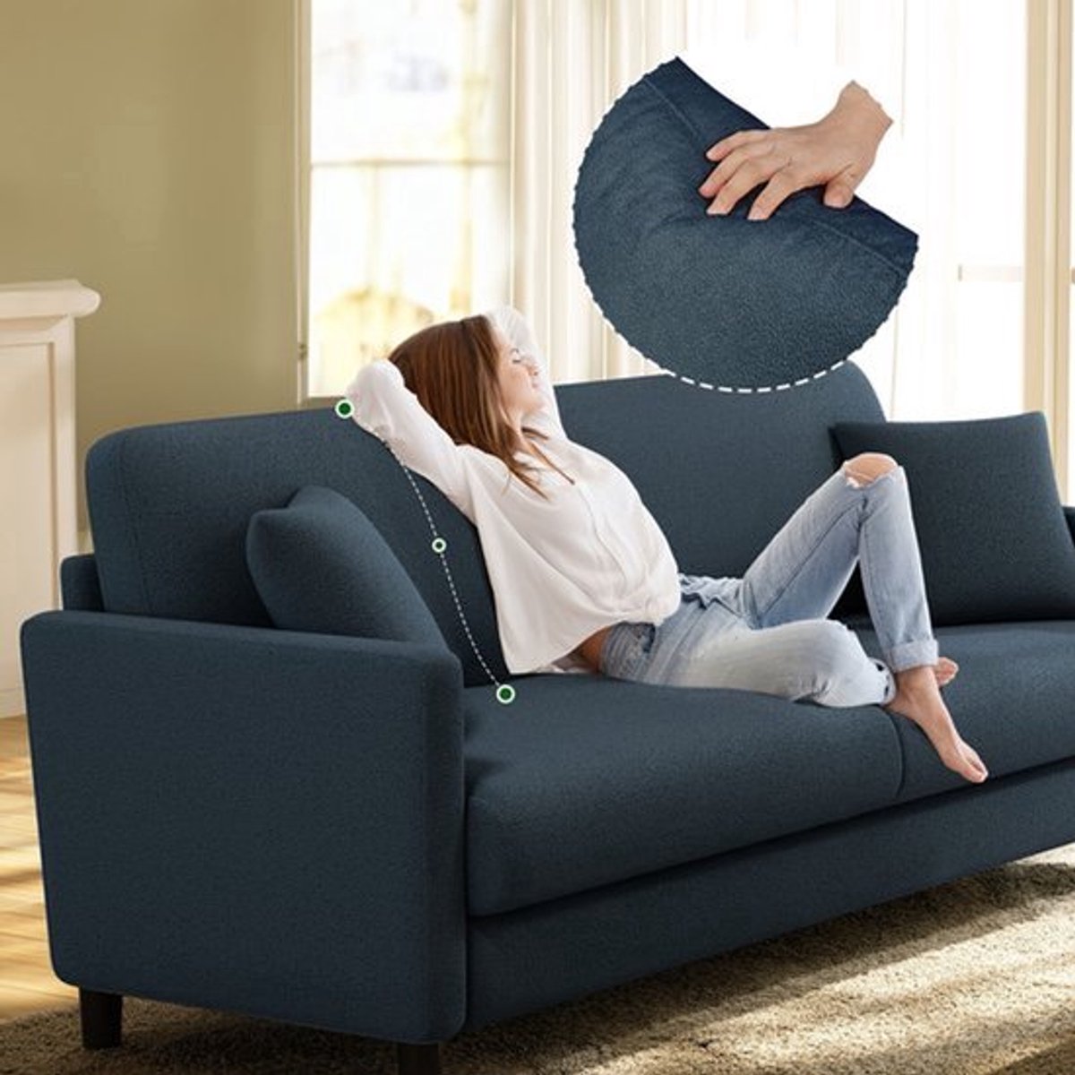 3-Zits Bank – Driezitsbank – Sofa – Zitbank – Tweezitsbank – Beige – Hoogwaardig Schuim –