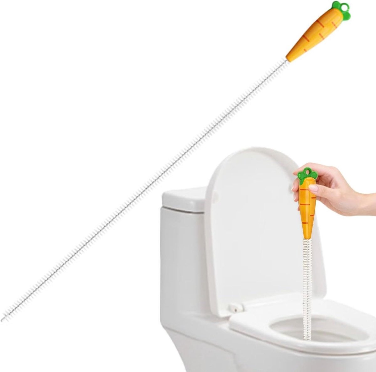 Doucheputje Haarverwijderaar - Afvoer Ontstopper Veer - Verstoppingen Verwijderen - Flexibele Weerhaakstrip - 75 cm - Oranje